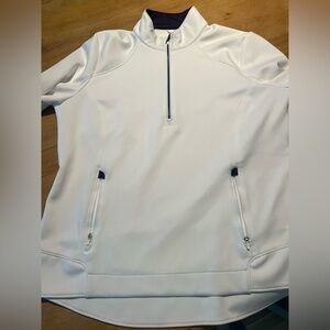 ZERO RESTRICTION SOPHIA QTR ZIP WHITE WITH DEEP PURPLE ACCENTS